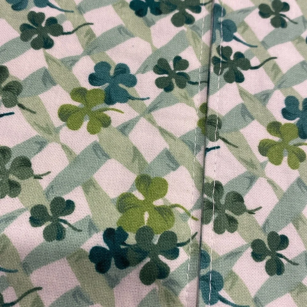 Longaberger 4 Fabric Shamrock Placemats Used Lots of Luck